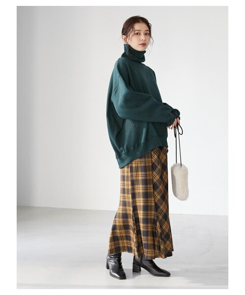 Green Parks(グリーンパークス)の「・novem9 チェックマーメイドスカート(スカート・アイボリー/レッド/イエロー/グリーン・F)」の3枚目の写真