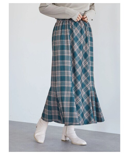 Green Parks(グリーンパークス)の「・novem9 チェックマーメイドスカート(スカート・アイボリー/レッド/イエロー/グリーン・F)」の16枚目の写真