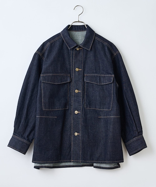 CIAOPANIC(チャオパニック)の「デニムワークジャケット(デニムジャケット・レディース・ブルー/インディゴブルー・F)」の1枚目の写真