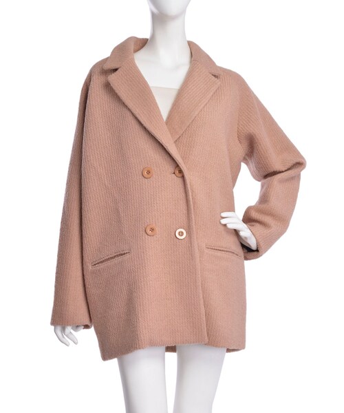 merry jenny（メリージェニー）の「【web限定予約】ブークレコクーンコート（ジャケット/アウター・レディース・オフホワイト/ブラック/マスタード/ベージュ・F）」の3枚目の写真