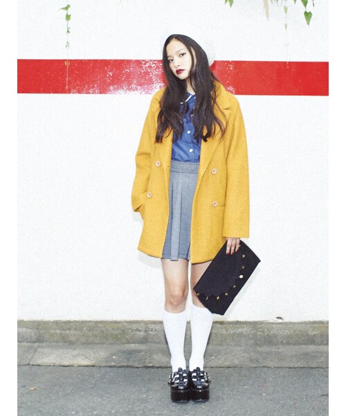 merry jenny（メリージェニー）の「【web限定予約】ブークレコクーンコート（ジャケット/アウター・レディース・オフホワイト/ブラック/マスタード/ベージュ・F）」の7枚目の写真