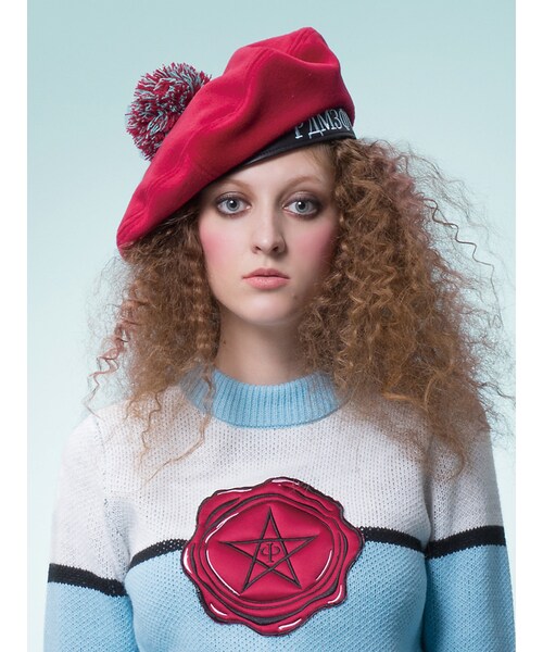 PAMEO POSE（パメオポーズ）の「PP TEAM BERET（帽子・レディース・ブラック/レッド/グリーン・F）」の8枚目の写真