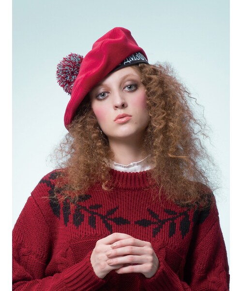 PAMEO POSE（パメオポーズ）の「PP TEAM BERET（帽子・レディース・ブラック/レッド/グリーン・F）」の7枚目の写真