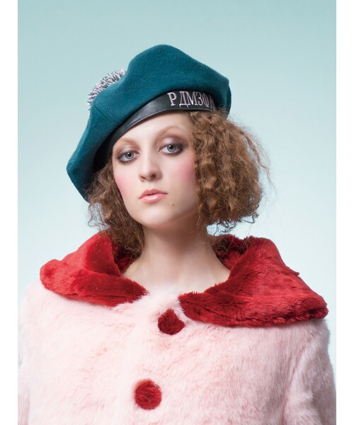 PAMEO POSE（パメオポーズ）の「PP TEAM BERET（帽子・レディース・ブラック/レッド/グリーン・F）」の5枚目の写真