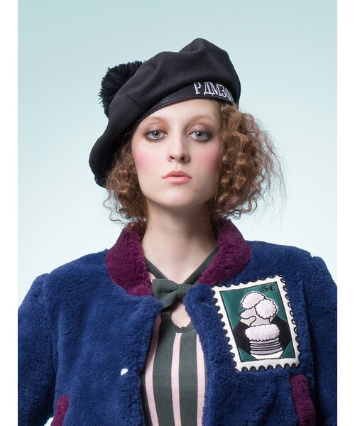 PAMEO POSE（パメオポーズ）の「PP TEAM BERET（帽子・レディース・ブラック/レッド/グリーン・F）」の6枚目の写真