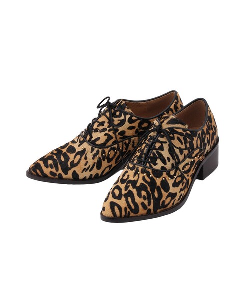 Ungrid（アングリッド）の「《andGIRL10月号 中村アンｻﾝ着用》 【Men’s Like】ハラコポインテッドシューズ（シューズ・レディース・ブラック/ミックス・S/M/L）」の4枚目の写真