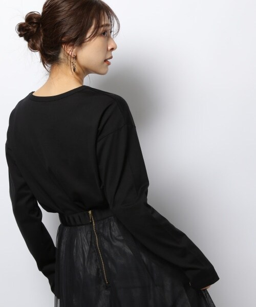 BARNYARDSTORM（バンヤードストーム）の「スリットロンT（トップス・レディース・ブラック×ホワイト01/ホワイト10/オフホワイト11/ブラック19・S(0)/M(1)）」の4枚目の写真