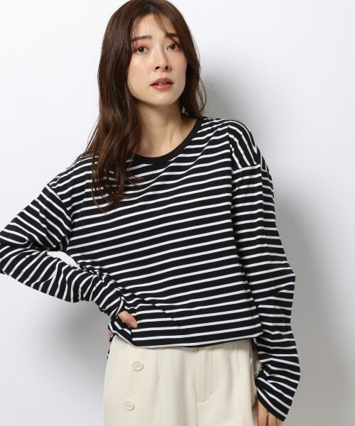 BARNYARDSTORM（バンヤードストーム）の「スリットロンT（トップス・レディース・ブラック×ホワイト01/ホワイト10/オフホワイト11/ブラック19・S(0)/M(1)）」の8枚目の写真