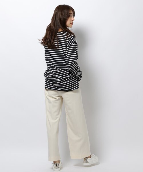 BARNYARDSTORM（バンヤードストーム）の「スリットロンT（トップス・レディース・ブラック×ホワイト01/ホワイト10/オフホワイト11/ブラック19・S(0)/M(1)）」の7枚目の写真