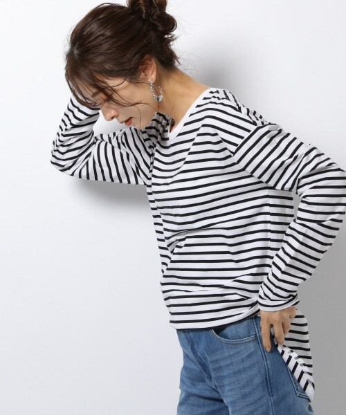 BARNYARDSTORM（バンヤードストーム）の「スリットロンT（トップス・レディース・ブラック×ホワイト01/ホワイト10/オフホワイト11/ブラック19・S(0)/M(1)）」の19枚目の写真