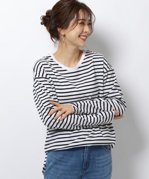 BARNYARDSTORM（バンヤードストーム）の「スリットロンT（トップス・レディース・ブラック×ホワイト01/ホワイト10/オフホワイト11/ブラック19・S(0)/M(1)）」の18枚目の写真