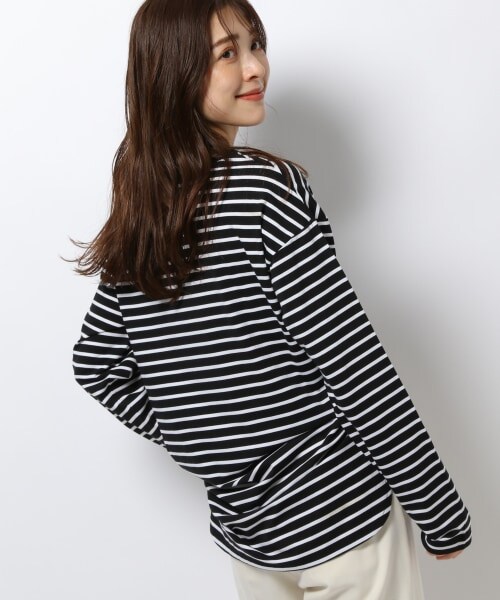 BARNYARDSTORM（バンヤードストーム）の「スリットロンT（トップス・レディース・ブラック×ホワイト01/ホワイト10/オフホワイト11/ブラック19・S(0)/M(1)）」の9枚目の写真