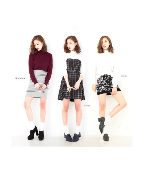 Re:EDIT（リエディ）の「CHICMUSE シンプルタートルニットトップス（トップス・レディース・ブラック/ホワイト/ワイン/マスタード/モスグリーン/ネイビー/ボーダーブラック/ボーダーネイビー/ボーダーワイン/ボーダーモスグリーン・M）」の3枚目の写真