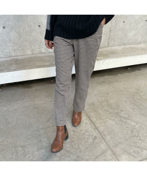 copine（コピン）の「ギンガムチェックストレートパンツ(2color)（その他パンツ・レディース・ブラウン/ベージュ・F）」の2枚目の写真