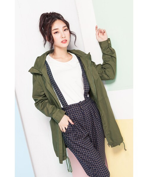 ORENDA（オレンダ）の「個性後縮腰立體翻領軍外套（ジャケット/アウター・レディース・軍綠/丈青・F）」の11枚目の写真