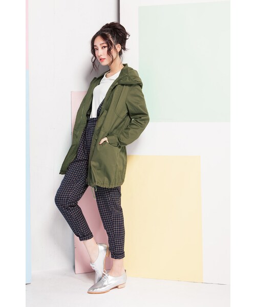 ORENDA（オレンダ）の「個性後縮腰立體翻領軍外套（ジャケット/アウター・レディース・軍綠/丈青・F）」の10枚目の写真