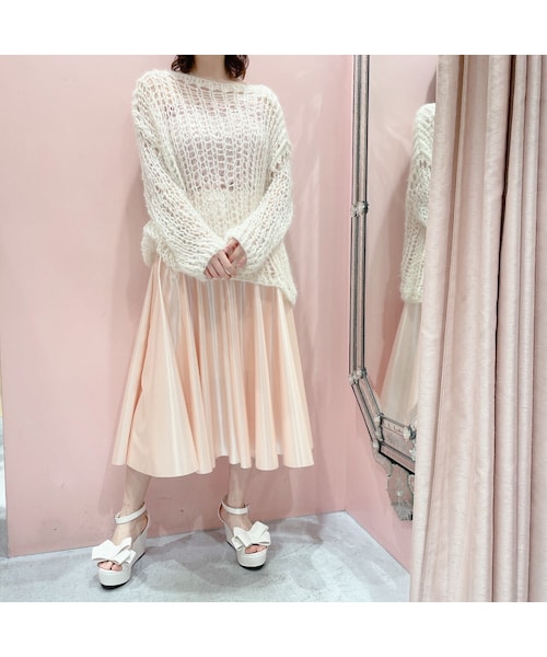 lilLilly(リルリリー)の「エナメルフレアスカート【2022S/S】(スカート・レディース・PINK(12/20~順次配送)/MINT (12/20~順次配送)/BLACK (12/20~順次配送))」の7枚目の写真