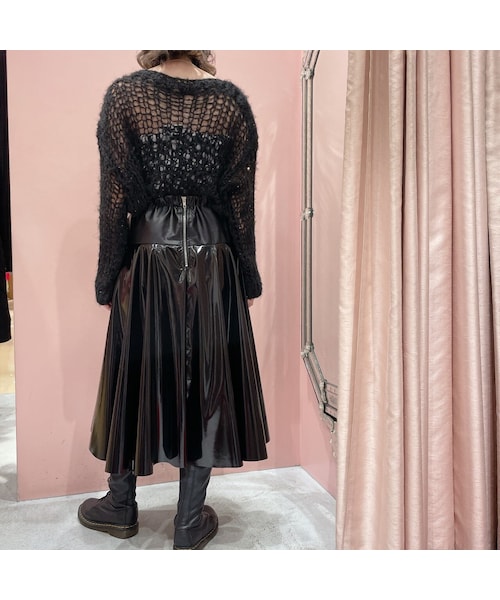 lilLilly(リルリリー)の「エナメルフレアスカート【2022S/S】(スカート・レディース・PINK(12/20~順次配送)/MINT (12/20~順次配送)/BLACK (12/20~順次配送))」の11枚目の写真