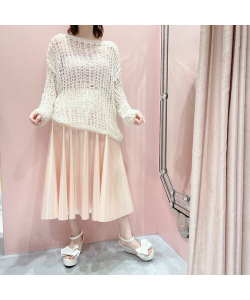 lilLilly(リルリリー)の「エナメルフレアスカート【2022S/S】(スカート・レディース・PINK(12/20~順次配送)/MINT (12/20~順次配送)/BLACK (12/20~順次配送))」の6枚目の写真