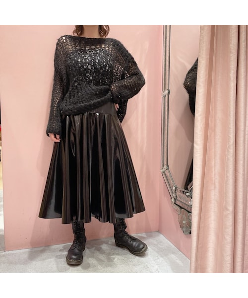 lilLilly(リルリリー)の「エナメルフレアスカート【2022S/S】(スカート・レディース・PINK(12/20~順次配送)/MINT (12/20~順次配送)/BLACK (12/20~順次配送))」の10枚目の写真