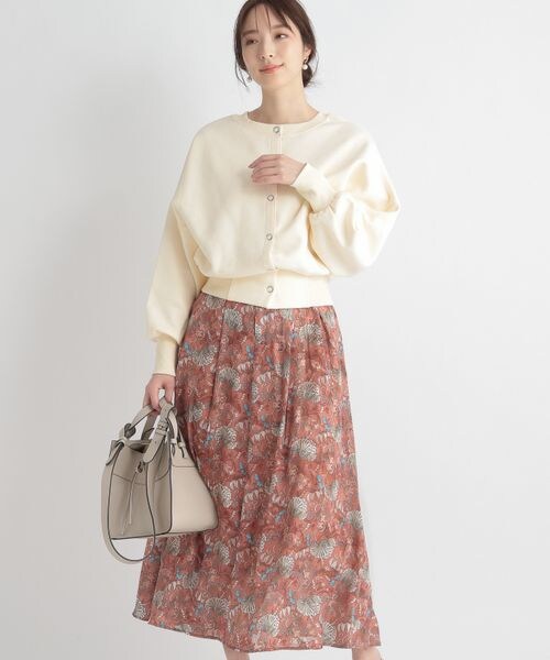 Andemiu（アンデミュウ）の「ボタニカルガラジャカードスカート（スカート・レディース・オレンジ40/アイボリー52/ベージュ55・S/M）」の10枚目の写真