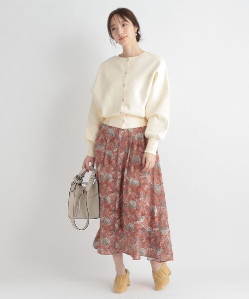 Andemiu（アンデミュウ）の「ボタニカルガラジャカードスカート（スカート・レディース・オレンジ40/アイボリー52/ベージュ55・S/M）」の12枚目の写真