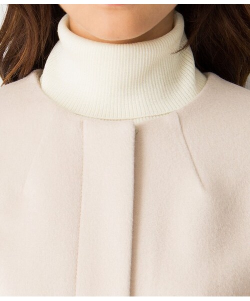 ROPE'（ロペ）の「【先行予約】カシミヤビーバージップノーカラーコート（コート・レディース・ブラック/ライトグレー/ベージュ・36/38）」の7枚目の写真