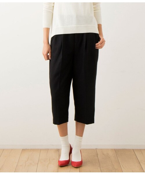 LE JUN（ルジュン）の「フラノタックパンツ（パンツ・レディース・ブラック/グレー/ホワイト・S/M/L）」の2枚目の写真