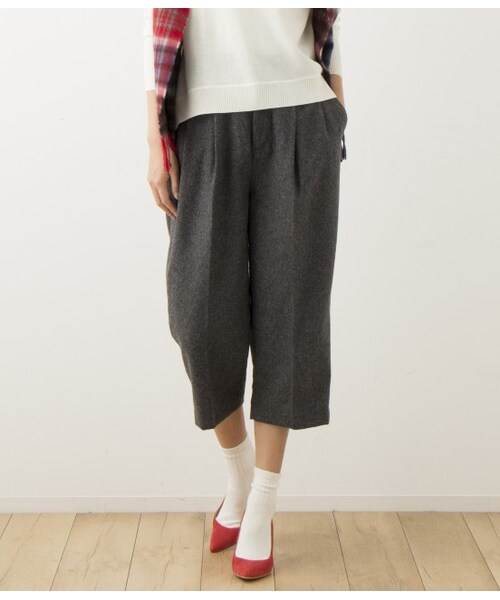LE JUN（ルジュン）の「フラノタックパンツ（パンツ・レディース・ブラック/グレー/ホワイト・S/M/L）」の4枚目の写真