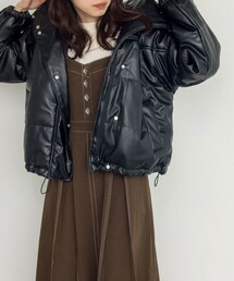 w closet（ダブルクローゼット）の「エコレザー中綿ジャケット（ジャケット/アウター）」