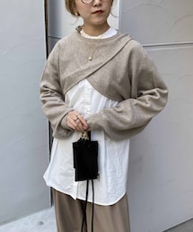 CAPRICIEUX LE'MAGE | 〈HAPPY BAG対象〉シャツSETショートラップニット(ニット/セーター)