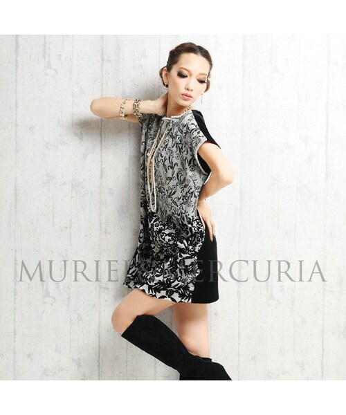 MURIEL&MERCURIA（マリエルアンドマキュリア）の「フロッキースウェットチュニック（チュニック・レディース・GREEN/GRAY・38）」の2枚目の写真