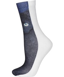 TOPSHOP | Topshop Digital Black Cat Socks(レッグウェア)