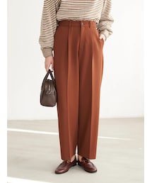 earth music&ecology | ハイウエストタックストレートパンツ(パンツ)