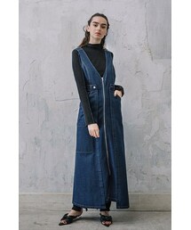 AULA AILA | AULA AILA フロントジップデニムジャンパースカート(デニムスカート)