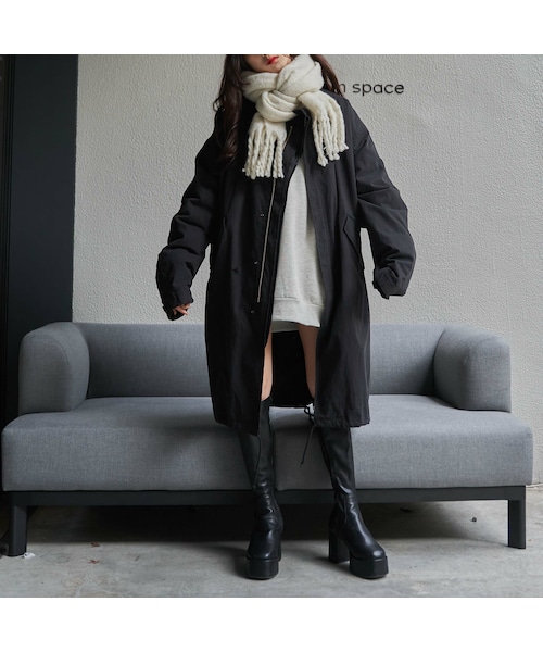 WEGO（ウィゴー）の「3WAYビッグモッズコート（モッズコート・レディース・グリーン/ホワイト/ブラック・M/L）」の3枚目の写真