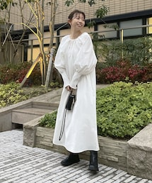 DouDou | 前後2WAY袖シャーリングワンピース(ワンピース)