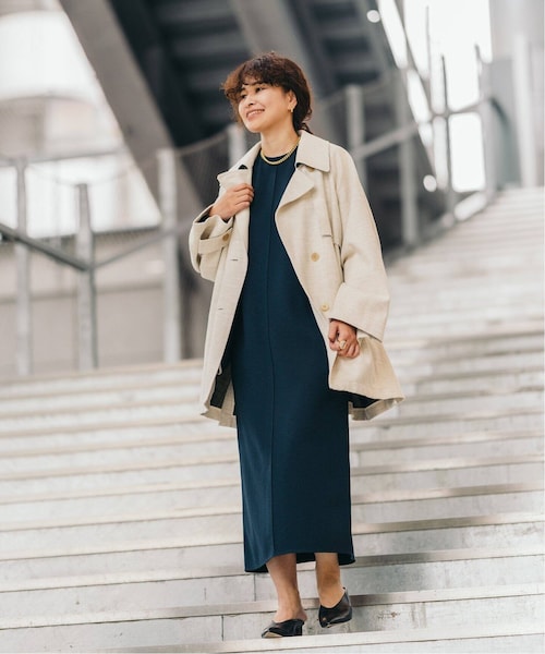 IENA ショルダータックジョーゼットワンピース ショルダータック V