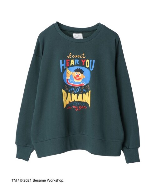 Green　Parks（グリーンパークス）の「SESAME STREET プリントスウェット（トップス・アイボリー/チャコールグレー/グリーン・F）」の10枚目の写真