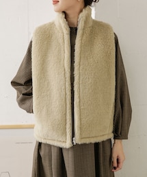 AURALEE | AURALEE SHETLAND WOOL BOA ZIP VEST