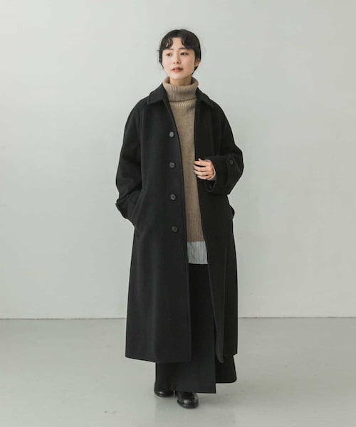 AURALEE(オーラリー)の「AURALEE CASHMERE WMOSSER SOUTIEN COLLAR COAT(その他・レディース・BLACK・1)」の1枚目の写真
