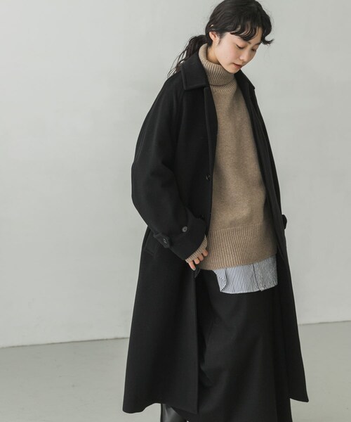 AURALEE(オーラリー)の「AURALEE CASHMERE WMOSSER SOUTIEN COLLAR COAT(その他・レディース・BLACK・1)」の2枚目の写真