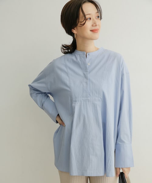 URBAN RESEARCH DOORS（アーバンリサーチドアーズ）の「コットンワッシャーチュニックシャツ（その他・レディース・OFF/BLUE・1）」の11枚目の写真