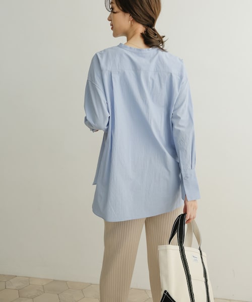 URBAN RESEARCH DOORS（アーバンリサーチドアーズ）の「コットンワッシャーチュニックシャツ（その他・レディース・OFF/BLUE・1）」の14枚目の写真