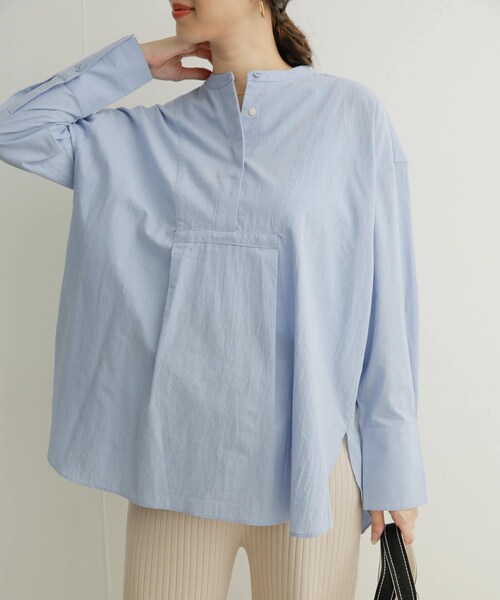 URBAN RESEARCH DOORS（アーバンリサーチドアーズ）の「コットンワッシャーチュニックシャツ（その他・レディース・OFF/BLUE・1）」の12枚目の写真