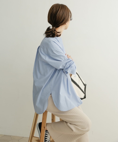 URBAN RESEARCH DOORS（アーバンリサーチドアーズ）の「コットンワッシャーチュニックシャツ（その他・レディース・OFF/BLUE・1）」の8枚目の写真