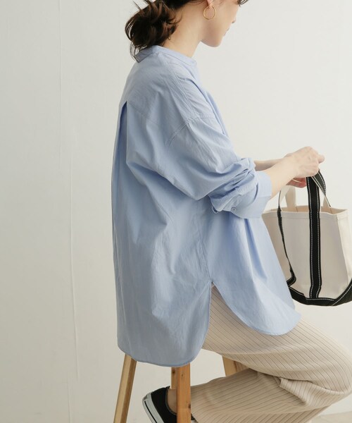 URBAN RESEARCH DOORS（アーバンリサーチドアーズ）の「コットンワッシャーチュニックシャツ（その他・レディース・OFF/BLUE・1）」の5枚目の写真