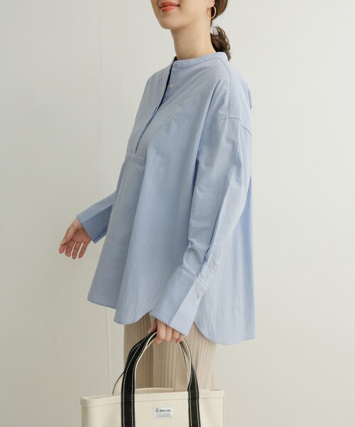 URBAN RESEARCH DOORS（アーバンリサーチドアーズ）の「コットンワッシャーチュニックシャツ（その他・レディース・OFF/BLUE・1）」の13枚目の写真