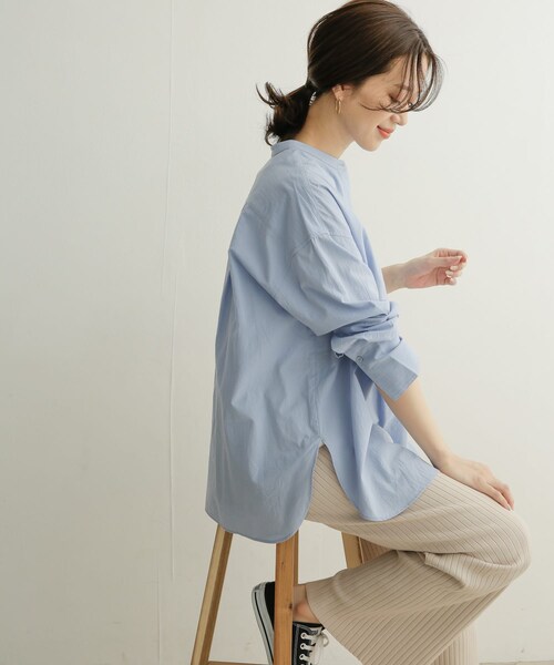 URBAN RESEARCH DOORS（アーバンリサーチドアーズ）の「コットンワッシャーチュニックシャツ（その他・レディース・OFF/BLUE・1）」の9枚目の写真