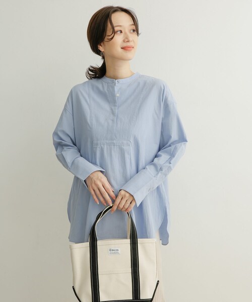 URBAN RESEARCH DOORS（アーバンリサーチドアーズ）の「コットンワッシャーチュニックシャツ（その他・レディース・OFF/BLUE・1）」の10枚目の写真